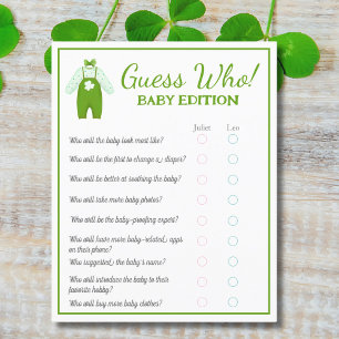 Liten turbaby Shamrock Baby Gissa vem baby är Flygblad