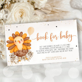 Liten Turkiet Baby Shower Thanksgiving Bok för Ba Tilläggskort