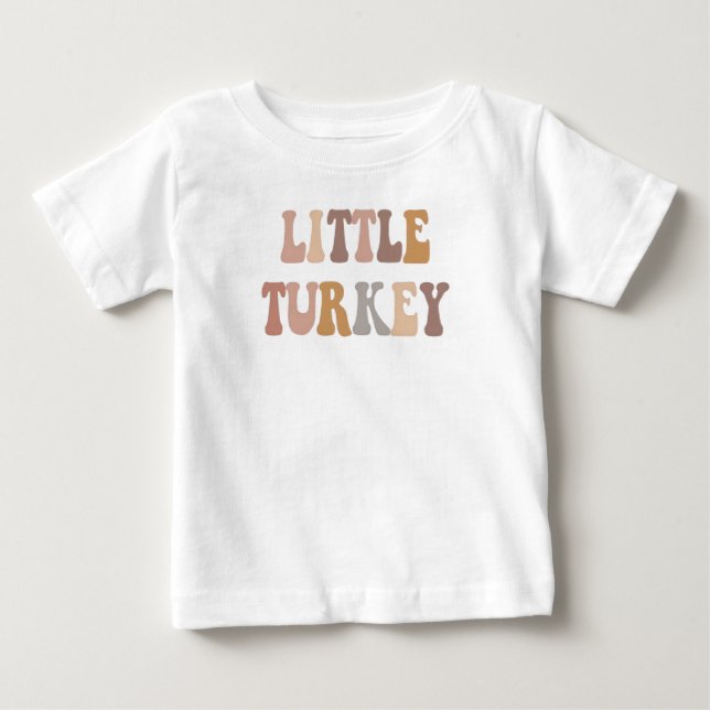Liten Turkiet Thanksgiving Outfit | Söt Höst T Shirt (Framsida)