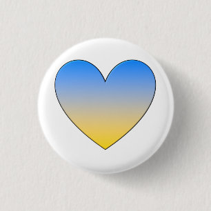 Liten ukrainsk Flagga Heart Motif Badge Knapp