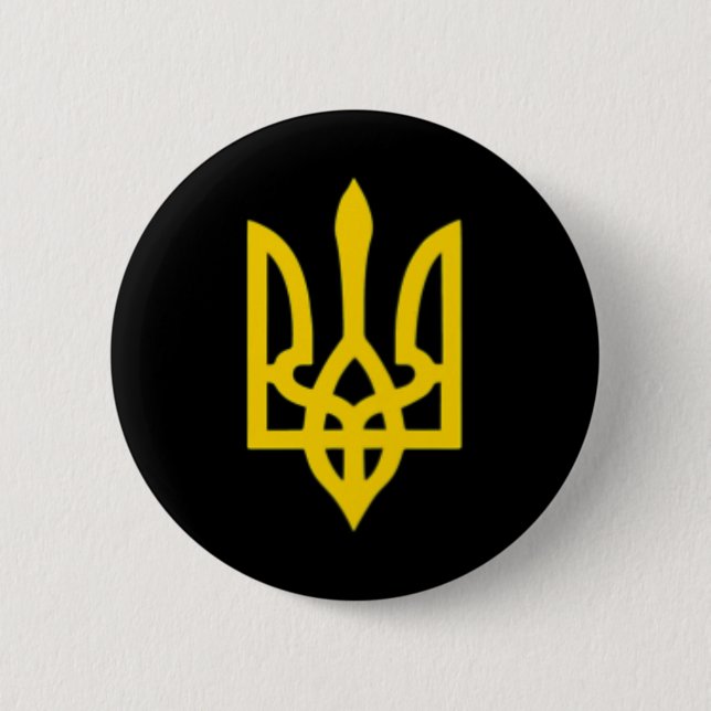 Liten ukrainsk vapenflagga symbol skylt logotyp knapp (Framsida)