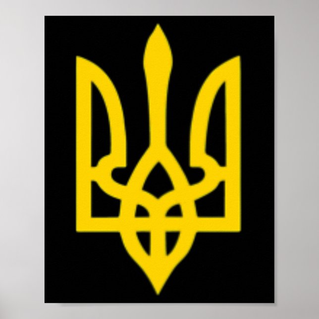 Liten ukrainsk vapenflaggssymbol skylt logotyp (Framsidan)
