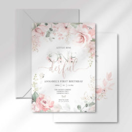 Liten underbar rosa blommig inbjudan