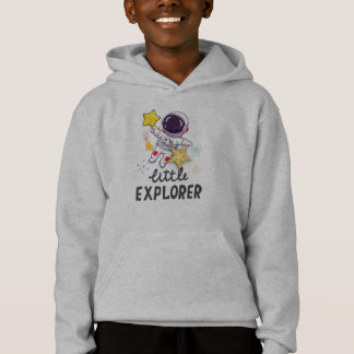 Liten upptäckare barn hoodie, söt rymdastronaut t shirt