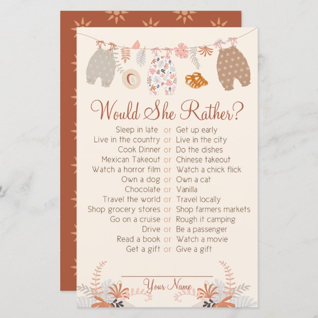 Liten upptäckare Safari Äventyr Boho Party Spel (Fram/baksida)