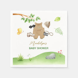 Liten upptäckare Skogsutflykt för baby shower Pappersservett