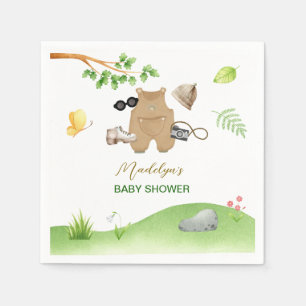 Liten upptäckare Skogsutflykt för baby shower Pappersservett