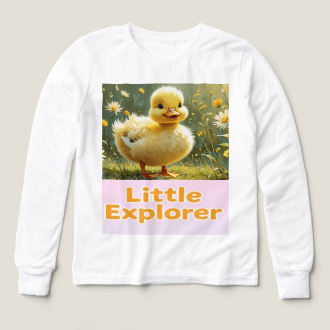 Liten upptäckare – Söt ankunge barn t-shirt (Design framsida)