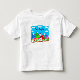 Liten Utforskande Stavfigur Vandringsillustration T Shirt