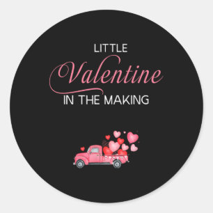 Liten Valentinskärlek Under Tillverkning Rosa Vale Runt Klistermärke