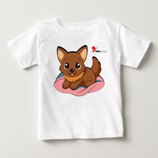 Liten valp baby t-shirt  (Framsida)