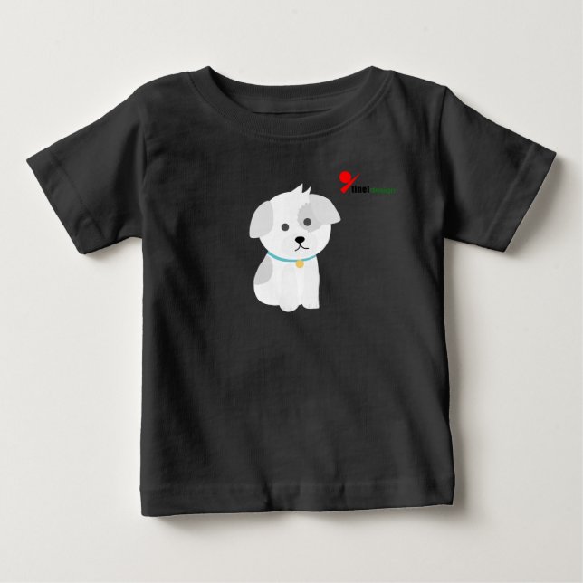 Liten valp baby t-shirt  (Framsida)