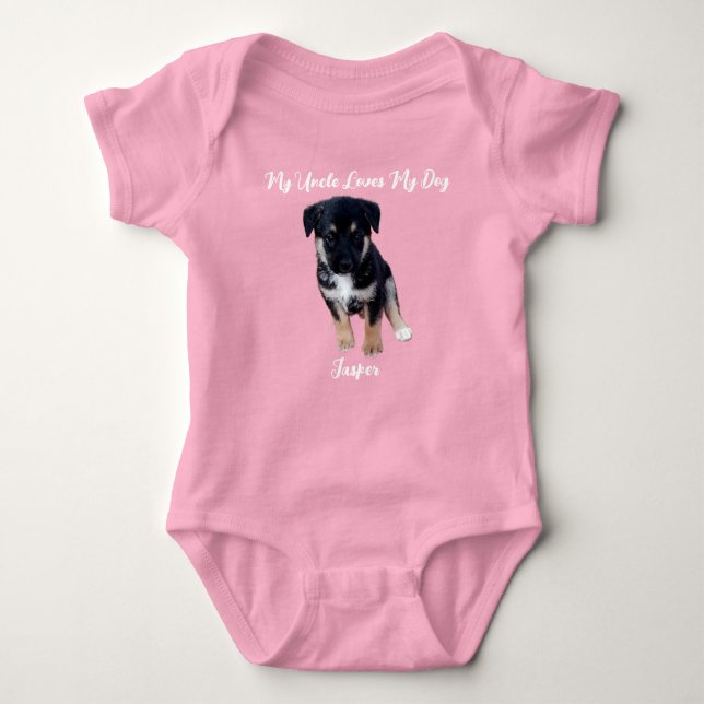 Liten Valp Pal: Personlig Hund Photo Baby Body T Shirt (Framsida)