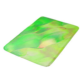 Liten vårdad i åldrasens levande grönt badrumsmatta