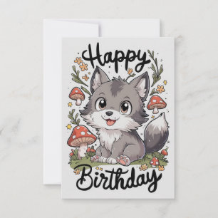 Liten Varg Digital Birthday Kort