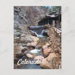 Liten vattenfall vid Seven Falls i Colorado Spring Vykort