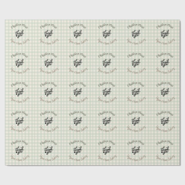 Liten vegansk hem bageriet tack mönster presentpapper (Platt)