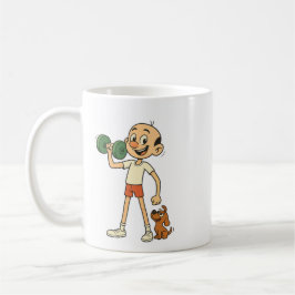 Liten vikt. Big Spirit. Nino Tecknad Motivational Kaffemugg