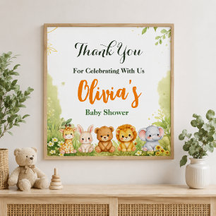 Liten Vild En Bebis Shower Tema Poster