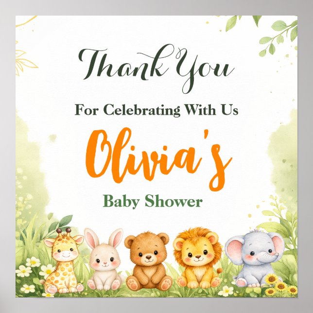 Liten Vild En Bebis Shower Tema Poster (Framsidan)