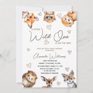 Liten Vild En Djur Baby Shower Inbjudan