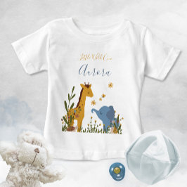 Liten vild en söt baby djur blom- t shirt