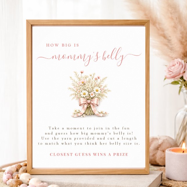 Liten Vildblomma Baby Shower Mamma Mag Game Poster (Skapare uppladdad)