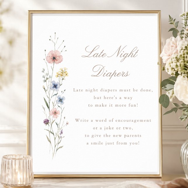 Liten Vildblomma Baby Shower Sängvätare Till Sent  Poster (Skapare uppladdad)