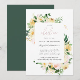 Liten vildblomma Blommig Baby Shower Inbjudan