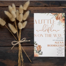 Liten Vildblomma Blommig Boho baby shower inbjudan