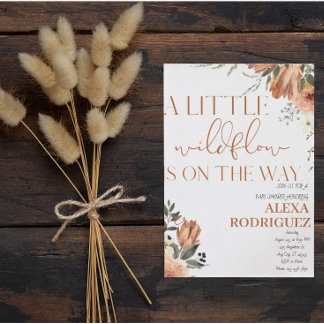 Liten Vildblomma Blommig Boho baby shower inbjudan