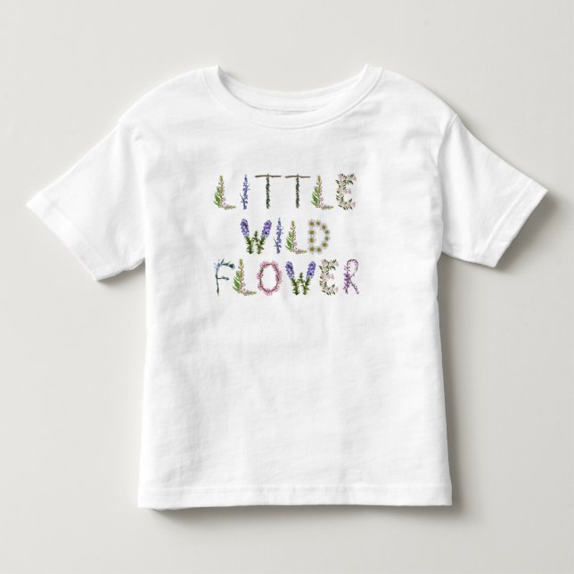 Liten vildblomma blomsterträdgård  t shirt (Framsida)