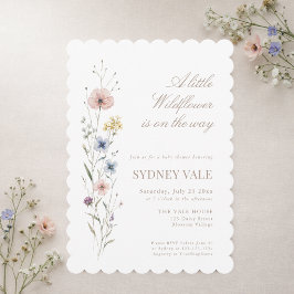 Liten Vildblomma Elegant Blommig Bebis Shower Inbjudningar