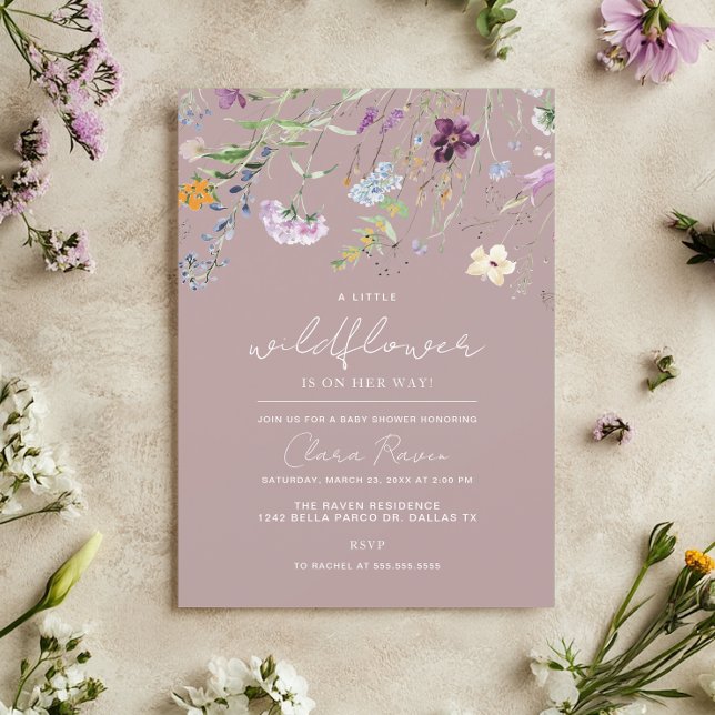 Liten vildblomma flicka blomster baby shower inbjudningar (Skapare uppladdad)