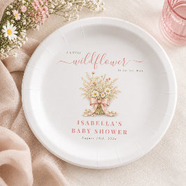 Liten Vildblomma Kokett Rosa Båge Barnkalas