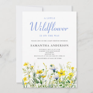 Liten vildblomma Könsneutrala baby shower Inbjudningar