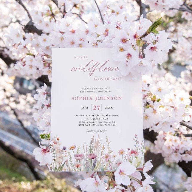 Liten Vildblomma Pastell Födelsedagsfest för Bebis Inbjudningar (Skapare uppladdad)