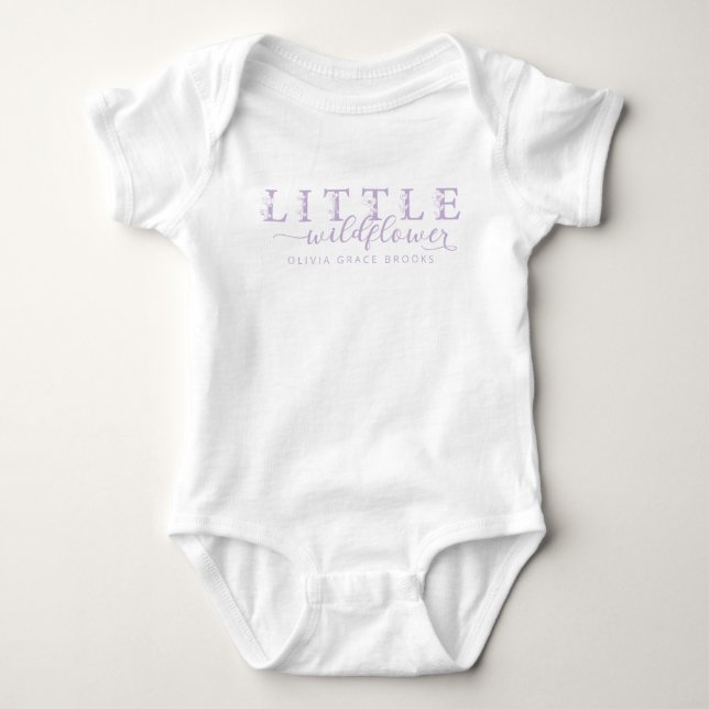 Liten Vildblomma Personlig Baby Bodysuit T Shirt (Framsida)