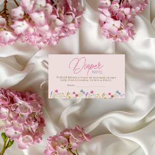 Liten Vildblomma Rosé Färgad Blöja Lotteri Tilläggskort