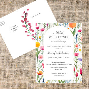 Liten vildblomma valv baby shower-inbjudan vykort