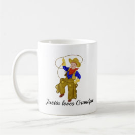 Liten Vintage Cowboy, Kärlek Grandpa Kaffemugg