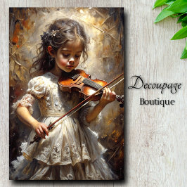 Liten virtuoso-kantering av violinist Decoupage