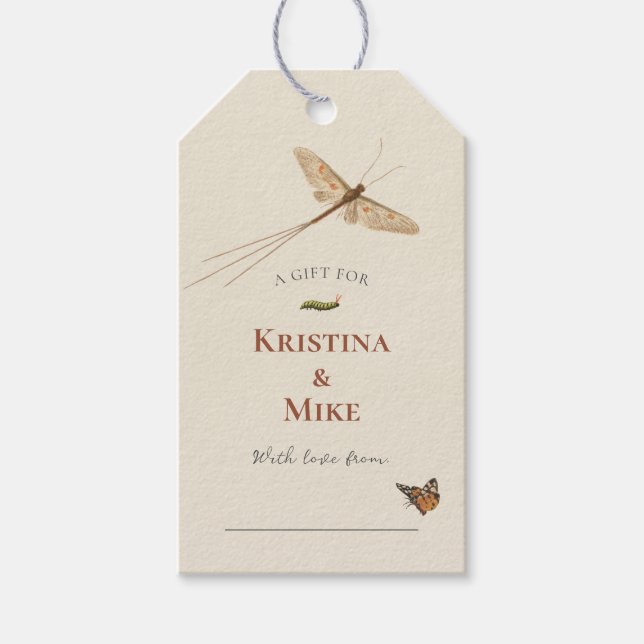 Liten Visning för babyskor i Kärlek Kryp Presentetikett (Framsidan)