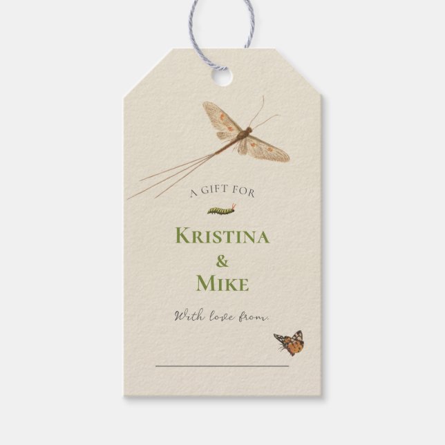 Liten Visning för babyskor i Kärlek Kryp Presentetikett (Framsidan)