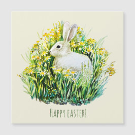 Liten vit bunny och blommor