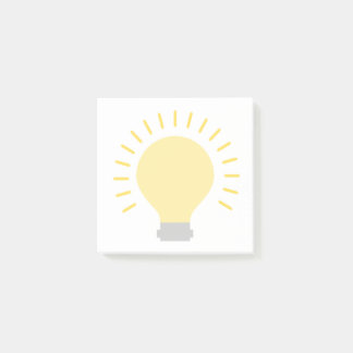 Liten vit Gult Ljust bulb Art 3x3 Fäster Mini Post-it Block