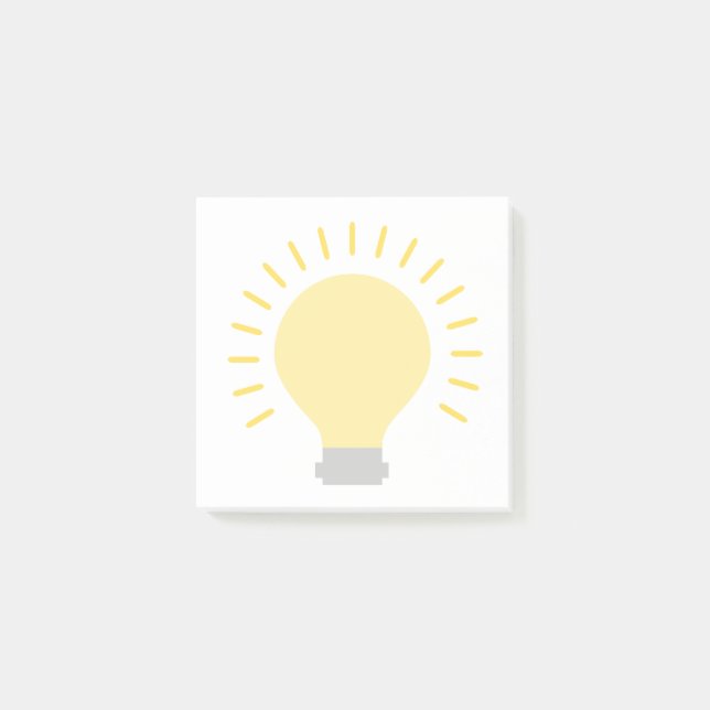 Liten vit Gult Ljust bulb Art 3x3 Fäster Mini Post-it Block (Framsida)