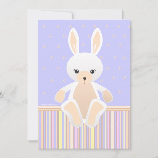 Liten vit kanin Baby Shower-inbjudan Inbjudningar (Framsida)