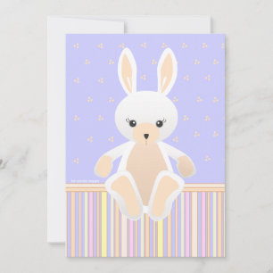 Liten vit kanin Baby Shower-inbjudan Inbjudningar
