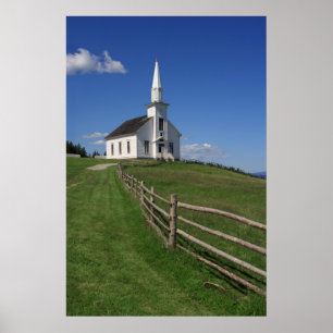 liten vit kyrka poster